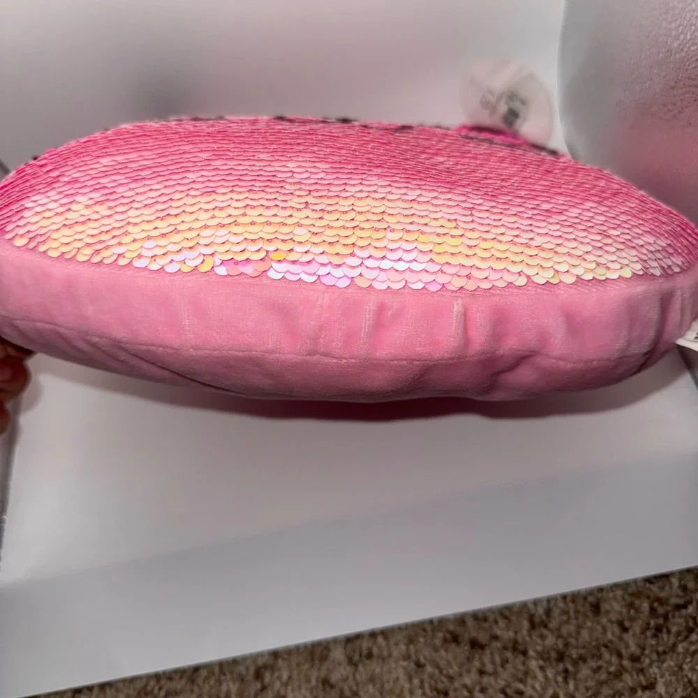 Love2Design Pink Flip Sequin Cat Pillow Iridescent Reversible Cushin